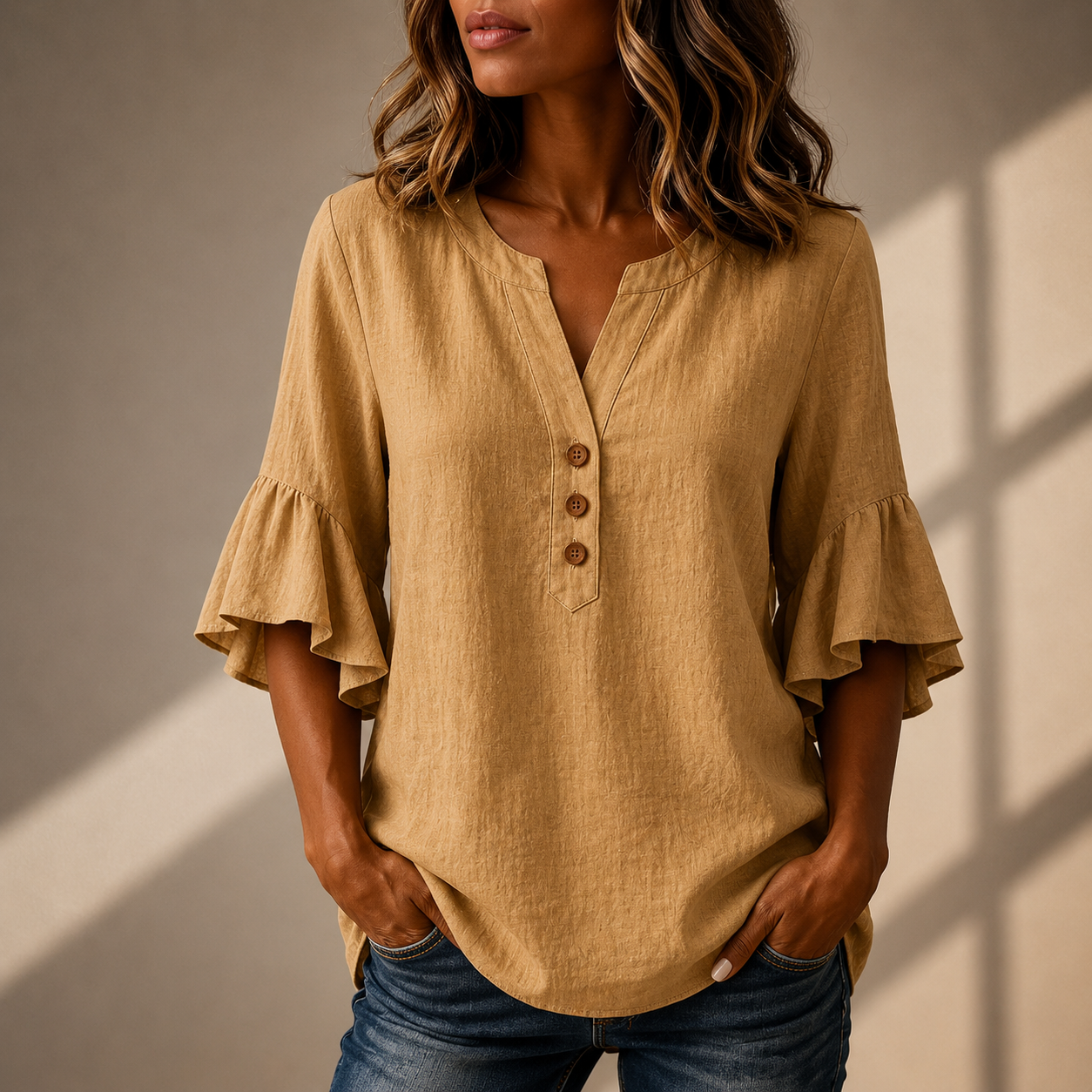 Adeline Ruffle Sleeve Blouse