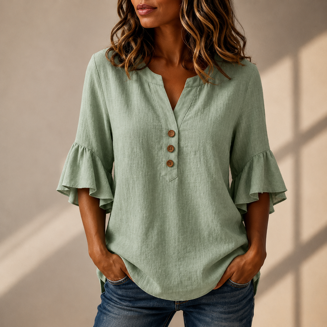 Adeline Ruffle Sleeve Blouse