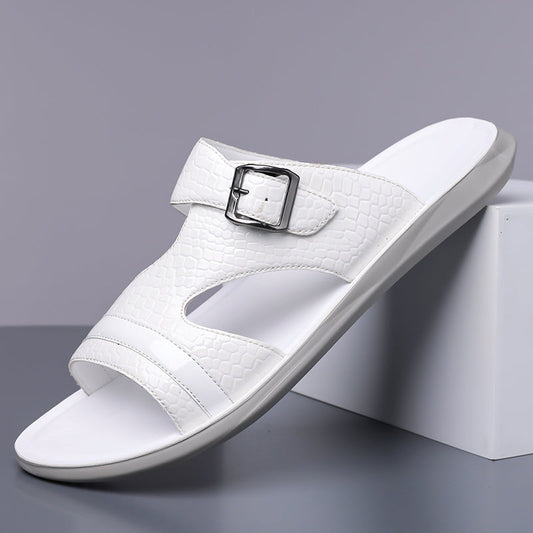 MONACO LEATHER SLIDES