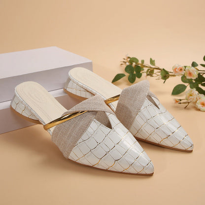 AURORA CROC SLIP-ON MULES