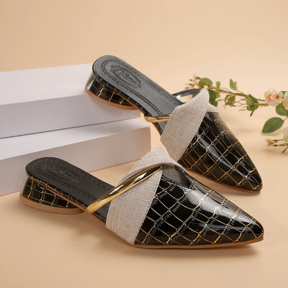 AURORA CROC SLIP-ON MULES