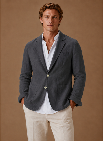 Men's Linen Style Blazer – Tailored Smart Casual Lightweight | Sorteva