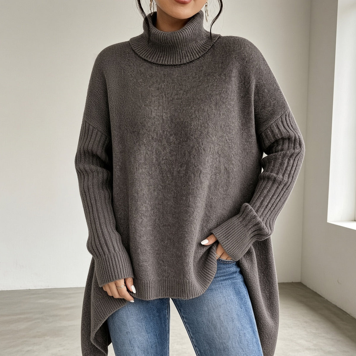 Yara Drape Turtleneck