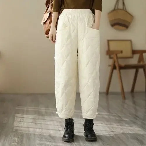 Nolan Diamond-Quilted Puff Pants