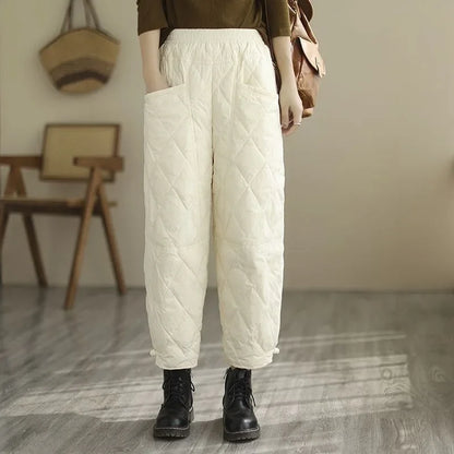 Nolan Diamond-Quilted Puff Pants