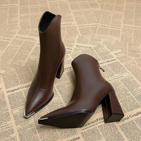 SELENA POINTED LEATHER BOOTS