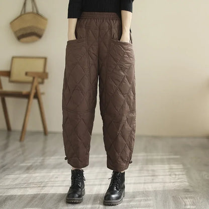 Nolan Diamond-Quilted Puff Pants