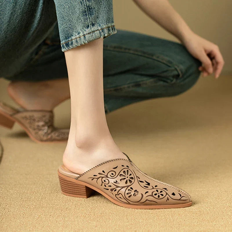 KAYLOR GENUINE LEATHER MULES