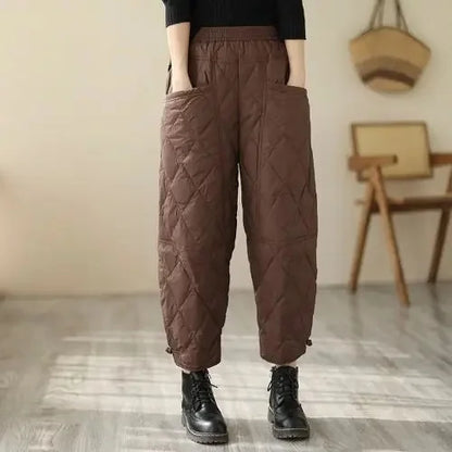 Nolan Diamond-Quilted Puff Pants