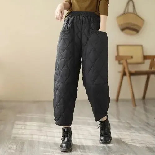 Nolan Diamond-Quilted Puff Pants