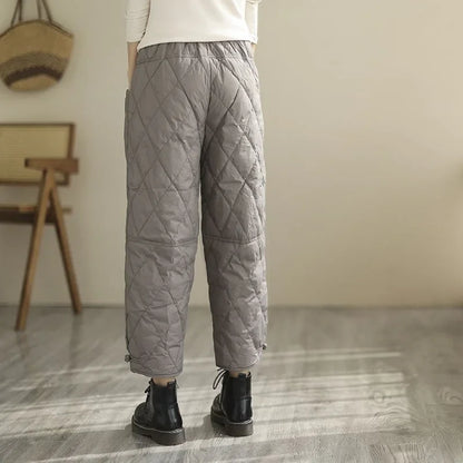 Nolan Diamond-Quilted Puff Pants