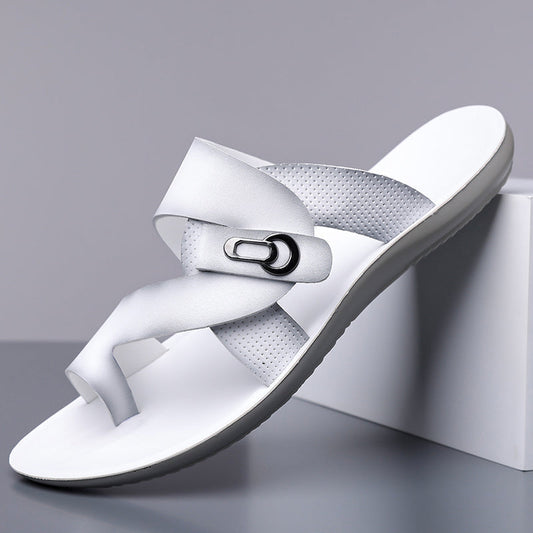 VIOLA LEATHER SLIDES