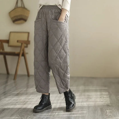 Nolan Diamond-Quilted Puff Pants