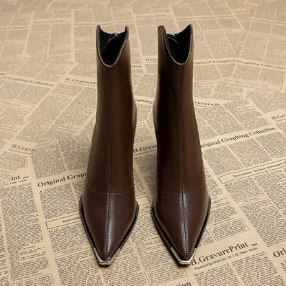 SELENA POINTED LEATHER BOOTS