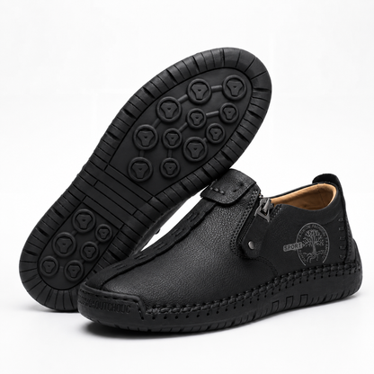 Elira™ – Hand-Stitched Slip-On Comfort Loafers | No-Bend Zipper, Wide Toe Box & All-Day Comfort