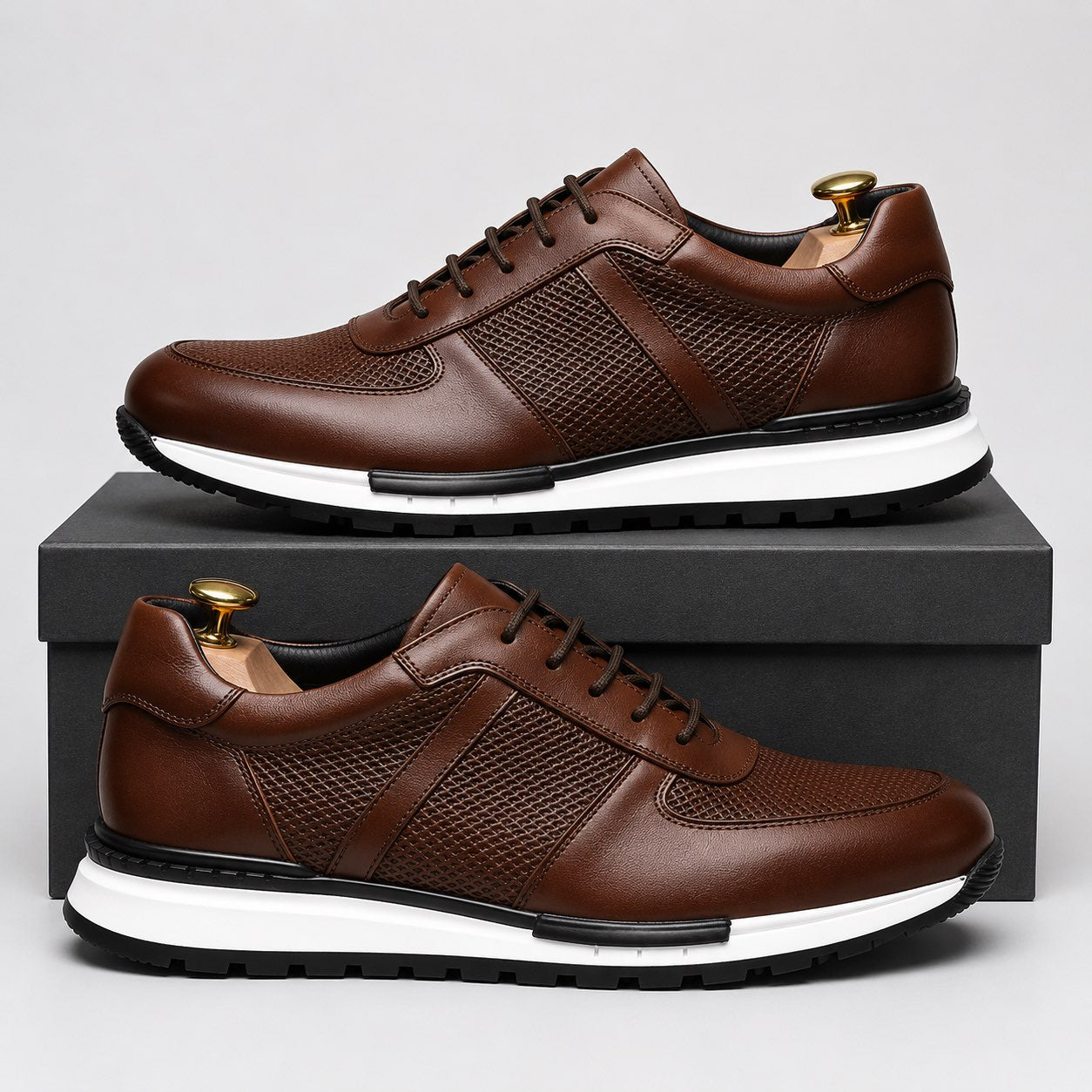 DAVID MILLER LEATHER SNEAKERS