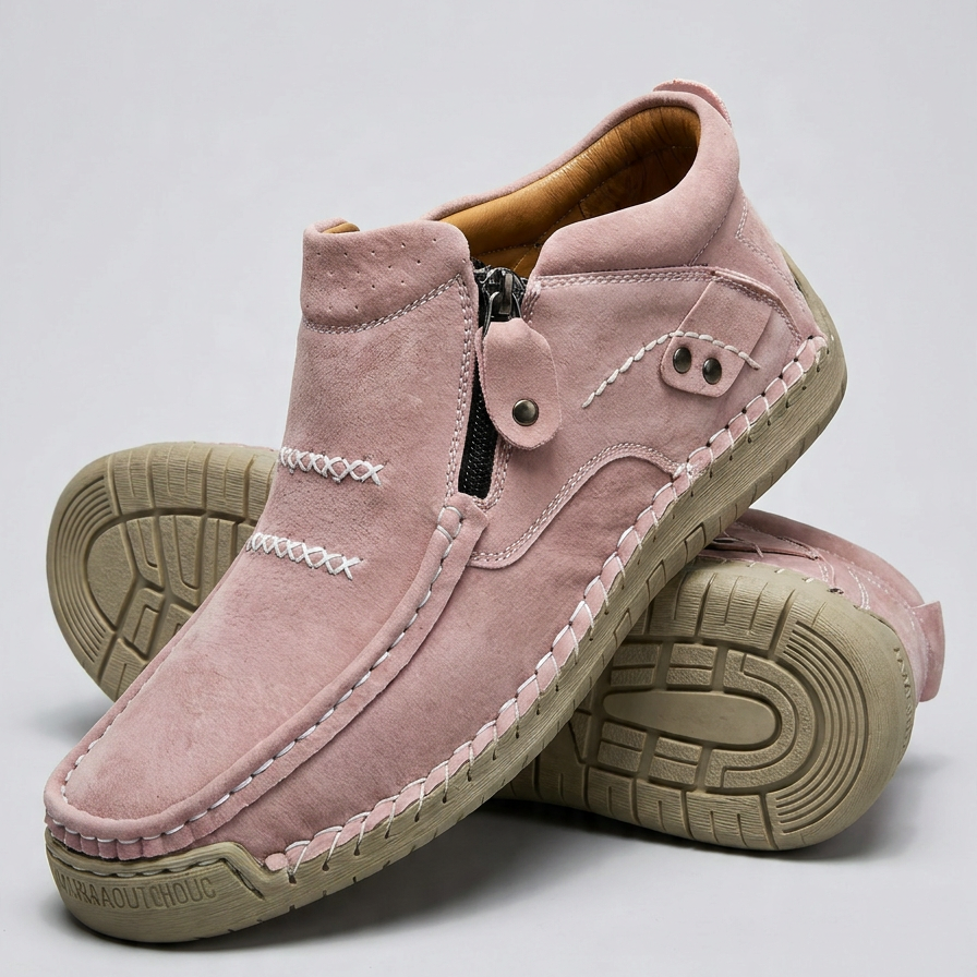 Cora™ – Hands-Free Zip Comfort Shoes for Women | Suede, Wide Toe Box & All-Day Comfort