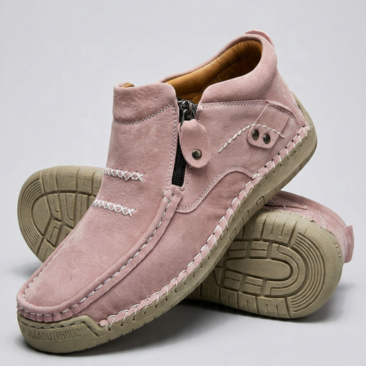 Cora™ – Hands-Free Zip Comfort Shoes for Women | Suede, Wide Toe Box & All-Day Comfort