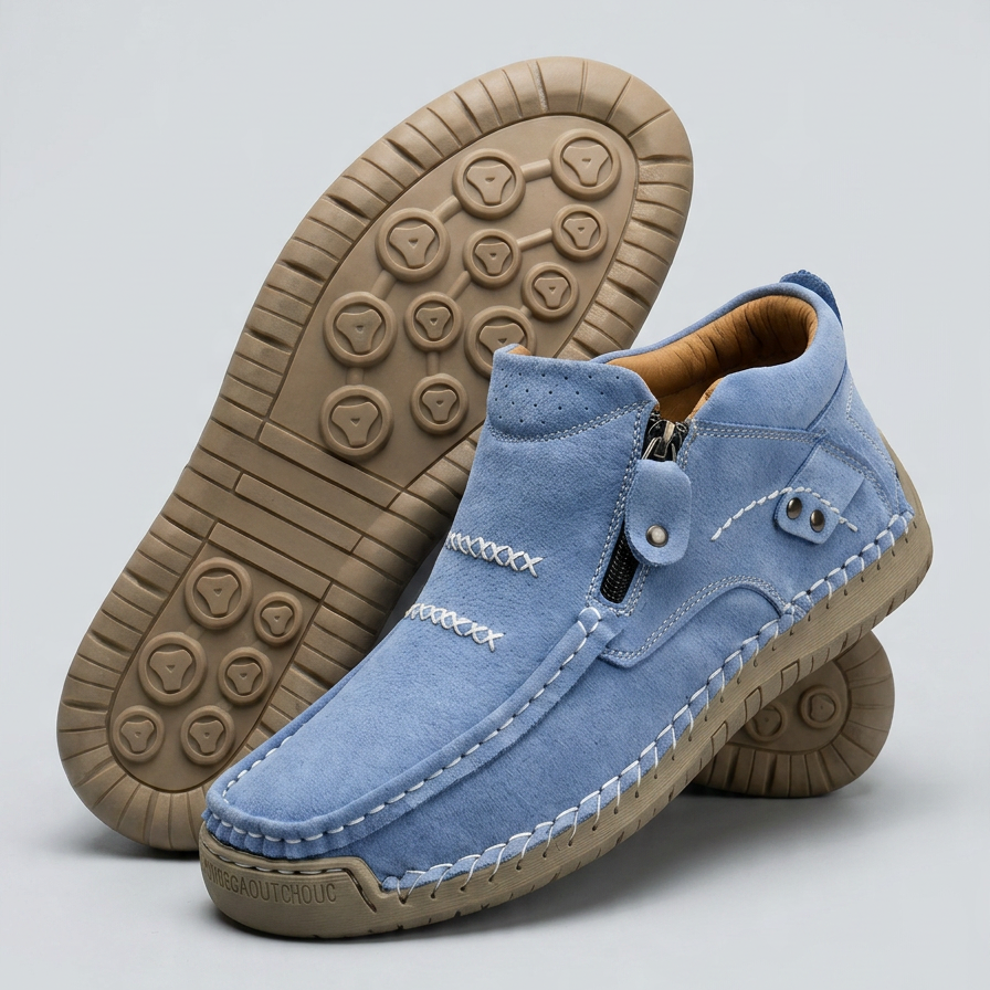 Cora™ – Hands-Free Zip Comfort Shoes for Women | Suede, Wide Toe Box & All-Day Comfort
